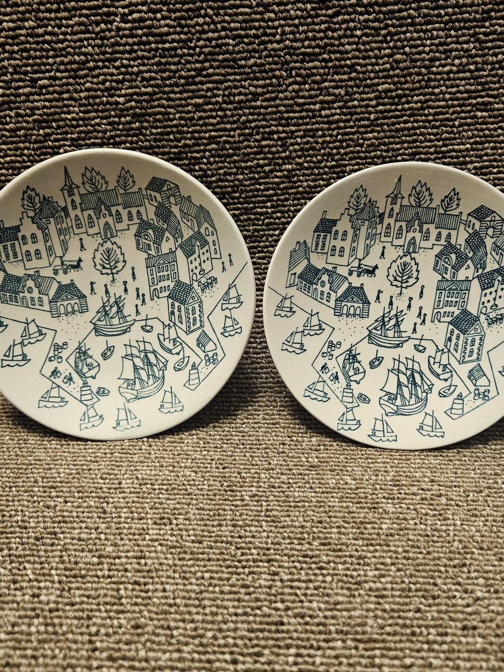 Set Of 2 Nymolle Art Faience Hoyrup Saucer Trinket Dish Ltd Ed 4006 Denmark